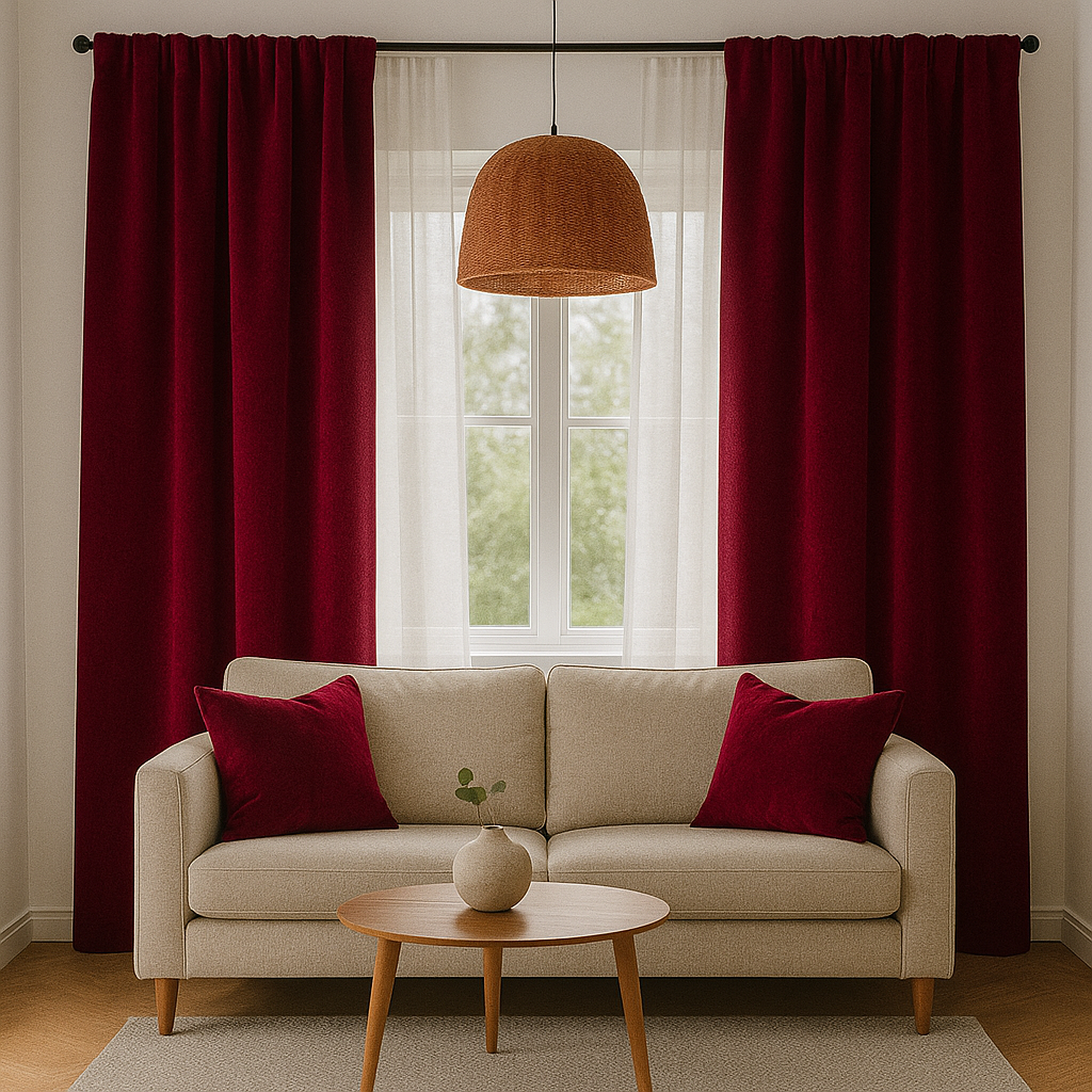 Draperie perdeleria Rosu C142 (90% opacitate)