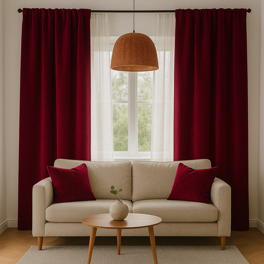 Draperie perdeleria Rosu C142 (90% opacitate)